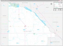 Lac qui ParleCounty, MN Wall Map Premium Style 2024